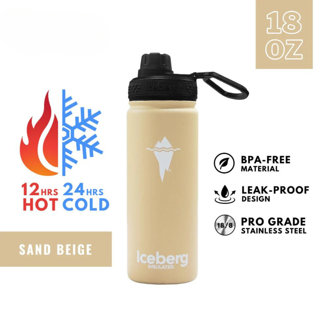 Iceberg Insulated Bottle 18oz with Sports Lid