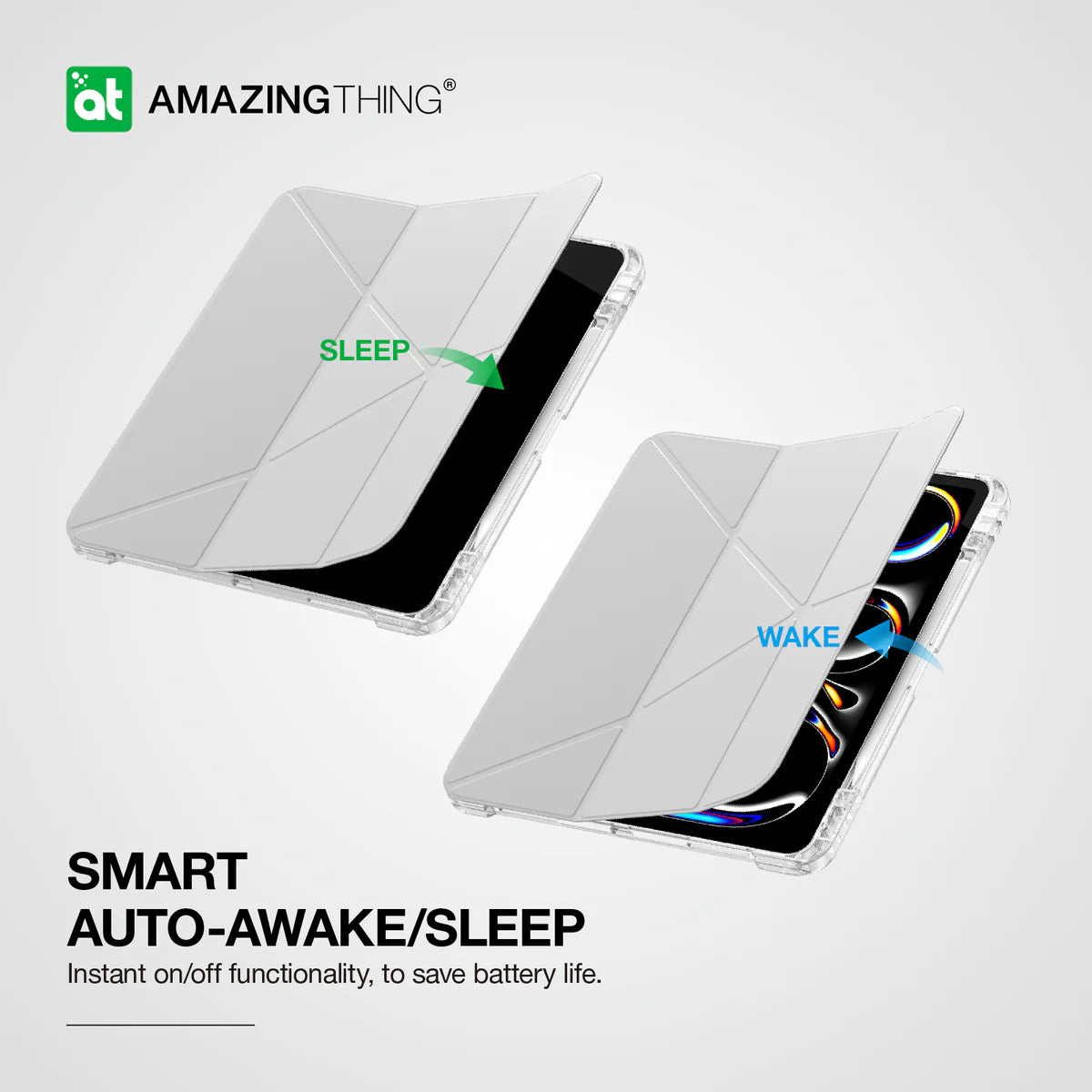 AmazingThing Minimal Plus Detachable Folio Case for iPad 2024