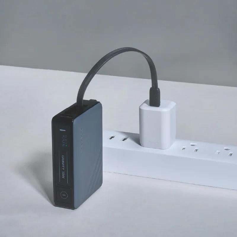 Adam Elements Gravity 30W Fast Charging Power Bank with Built-In Cable 10000mAh - Grey