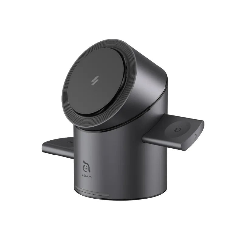 Adam Elements Mag Tube Qi2 3-in-1 Intelligent Charging Station - Grey