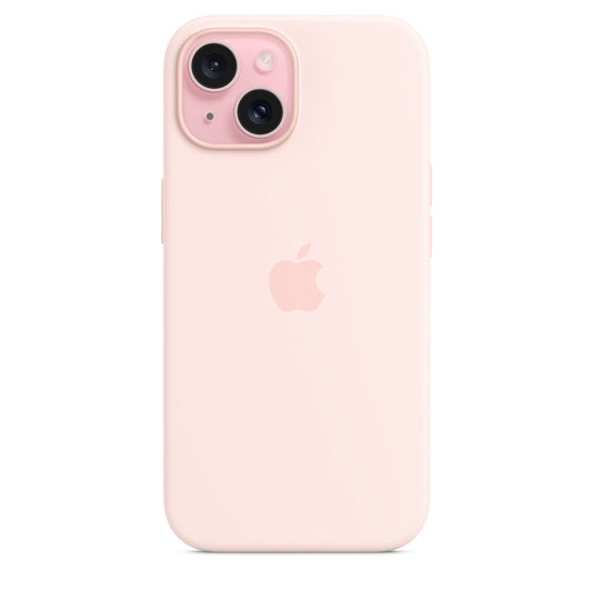 Apple Silicone Case with MagSafe for 15 Series - Light Pink