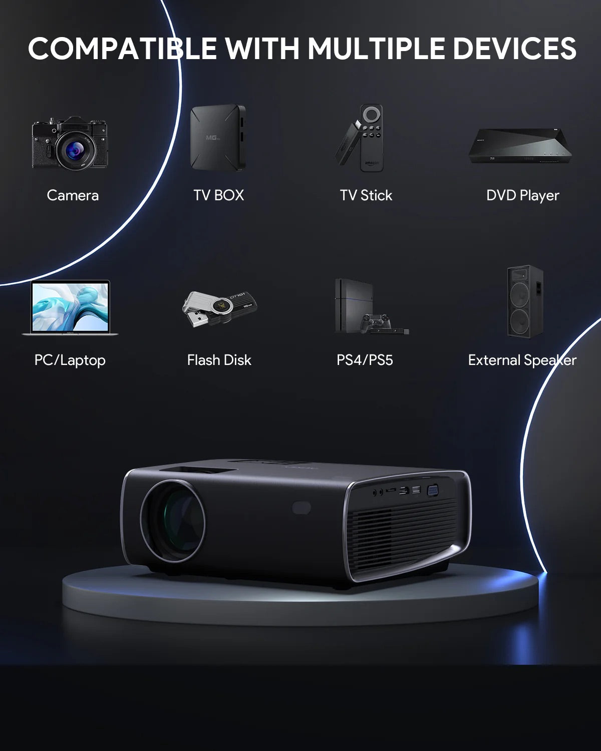 Aukey RD-870S Cinex S Lite Full HD 1080P Wi-Fi LED Projector