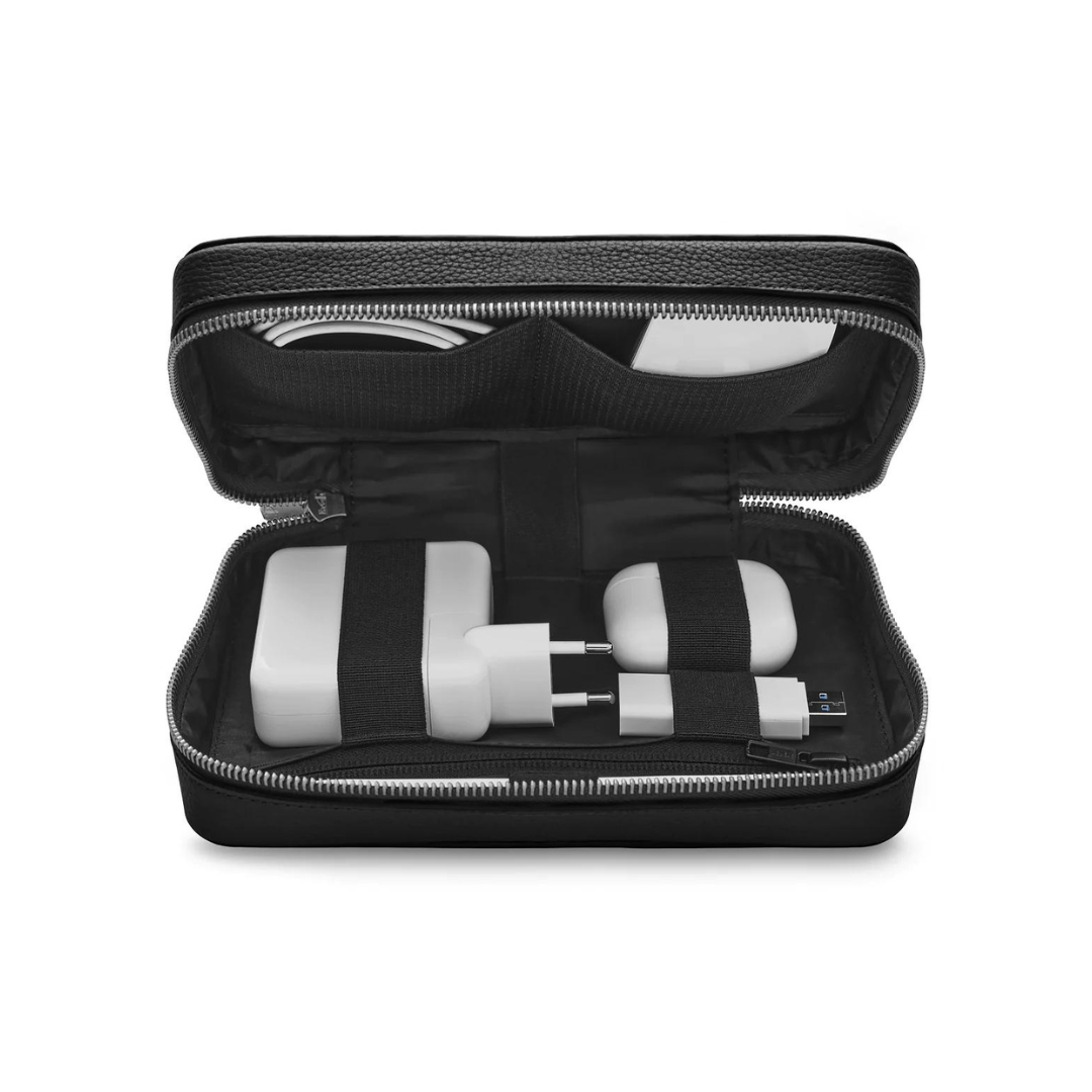 Woolnut Leather Tech Organizer - Black