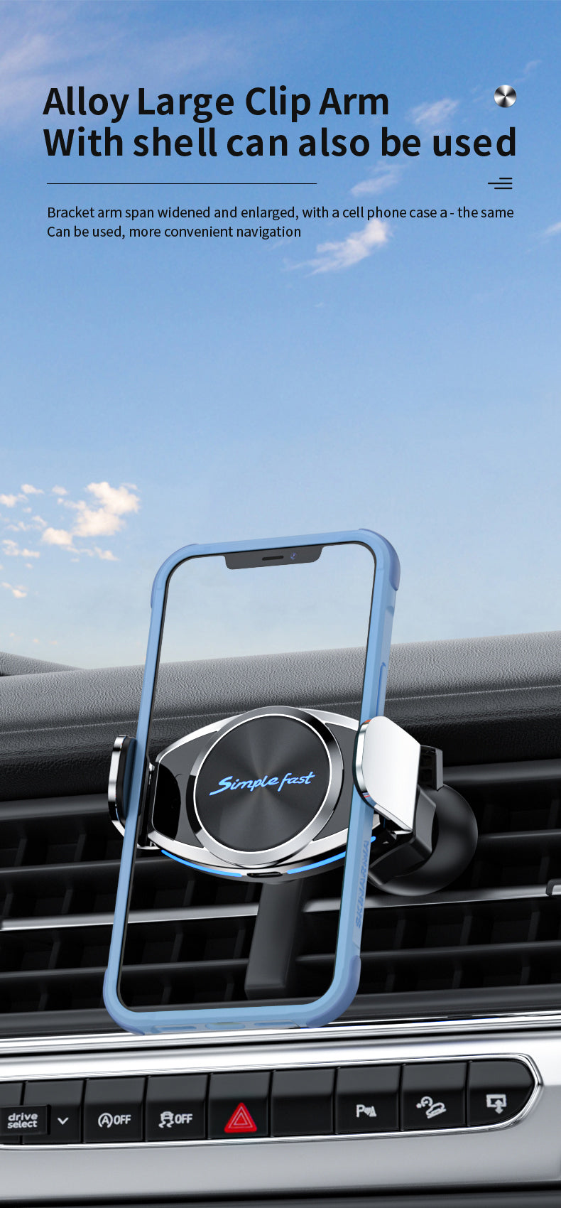 TF N518 Automatic 15W Wireless Car Charger Vent Mount