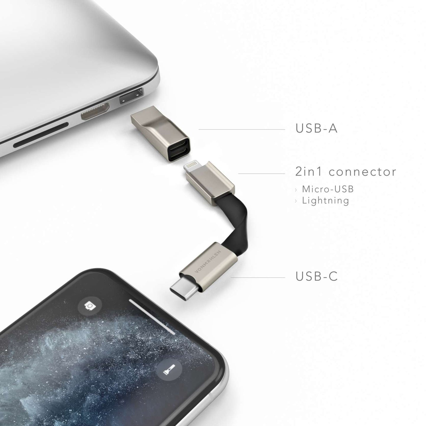 Vonmahlen High Five Signature Keychain Lightning Cable