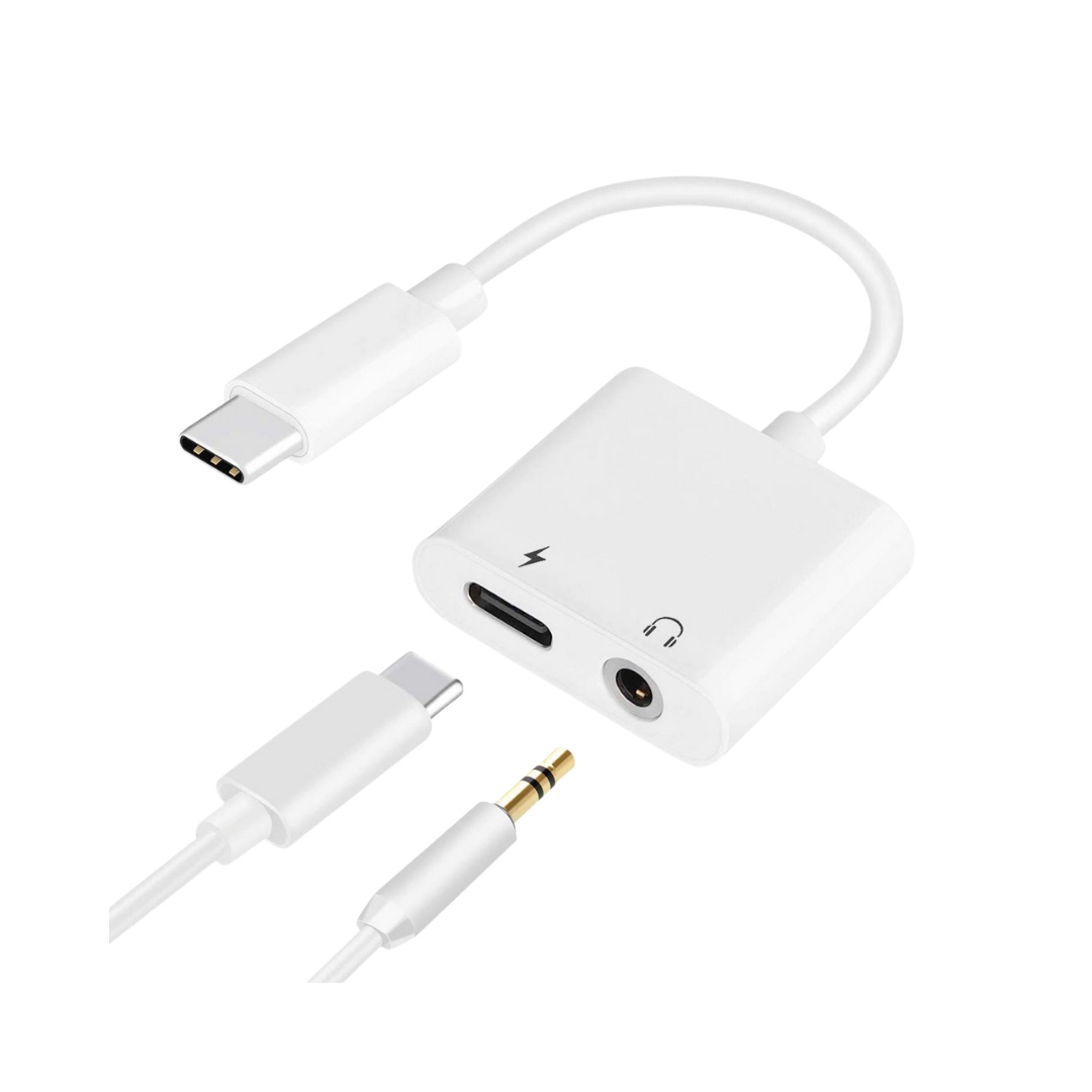 Wopow LA02 Type-C to 3.5mm Earphone + Type-C Charging Adapter