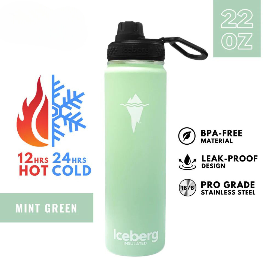 Iceberg Insulated Bottle 22oz with Sports Lid