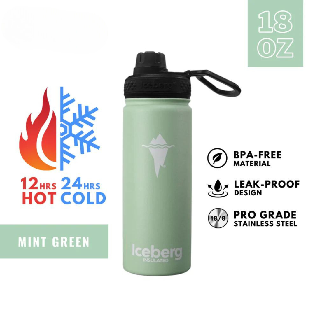 Iceberg Insulated Bottle 18oz with Sports Lid