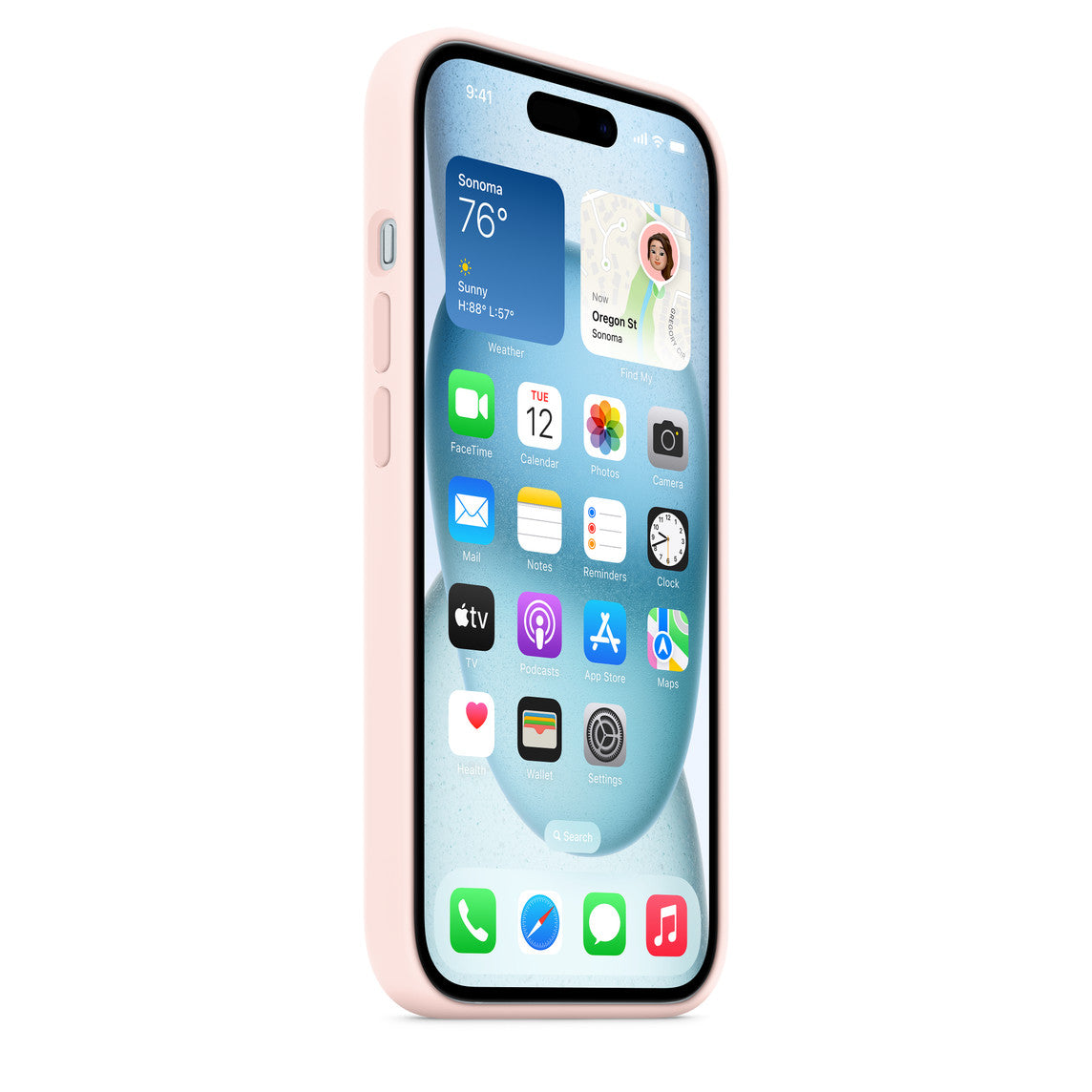 Apple Silicone Case with MagSafe for 15 Series - Light Pink