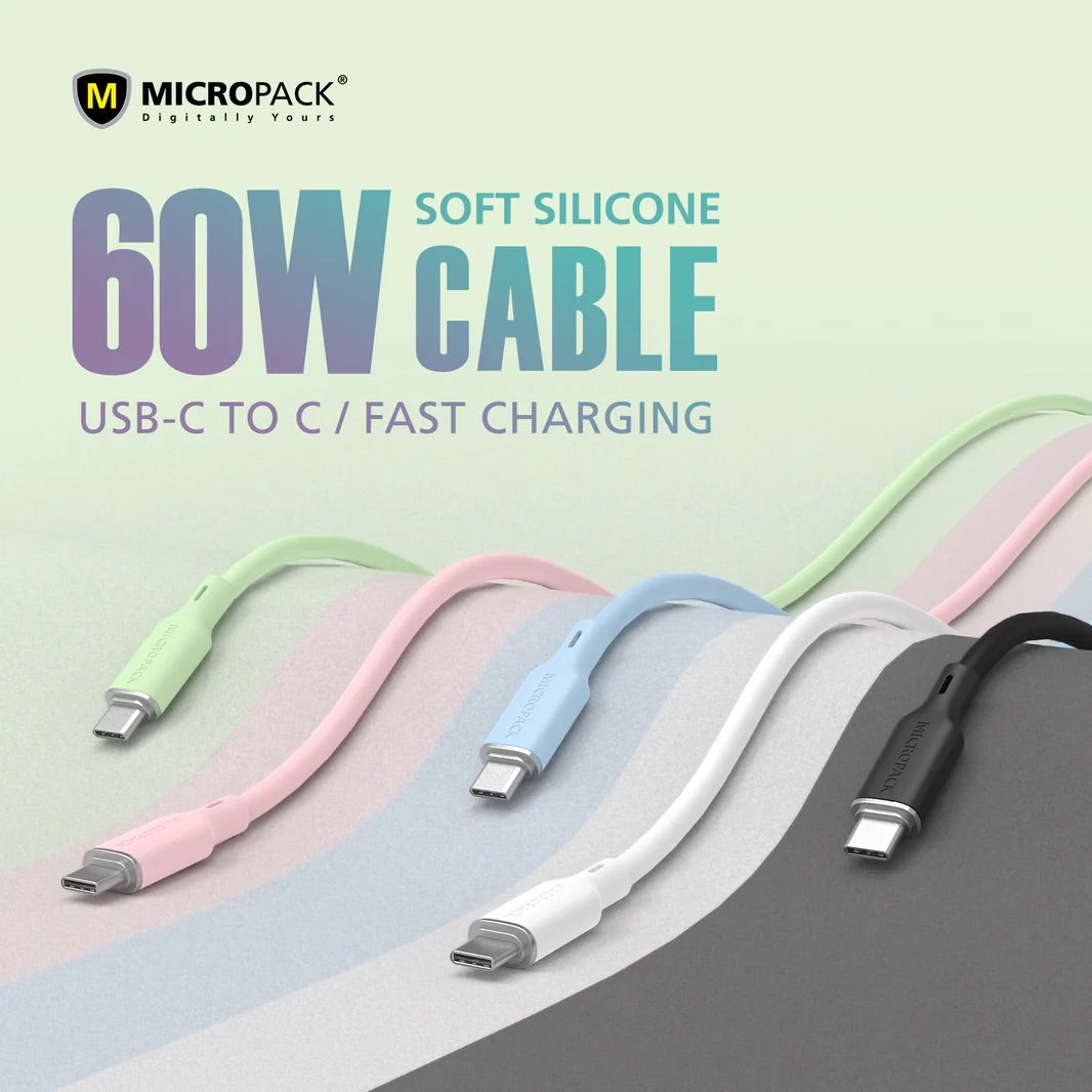 Micropack MC-C60 60W Soft Silicone USB-C Cable 1.2M