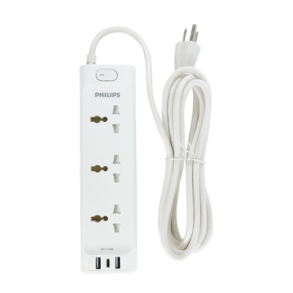 Philips 3 Universal Power Outlet with 3-Port 3M Extension