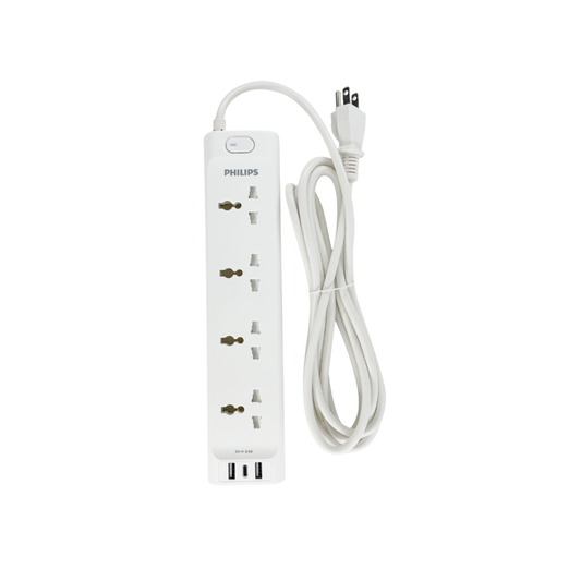 Philips 4 Universal Power Outlet with 3-Port 3M Extension