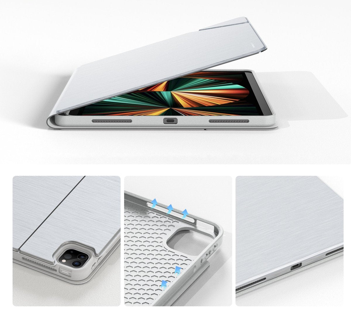 AmazingThing Metal Folio Case for iPad Pro – Light Silver