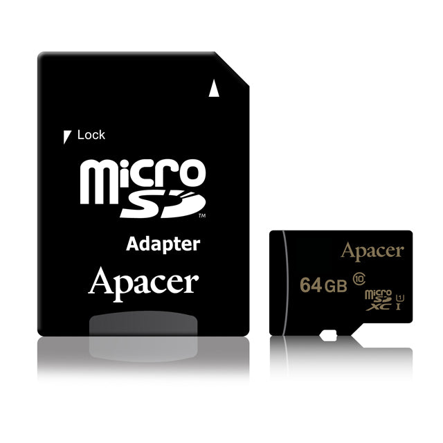 Apacer MicroSDHC Card UHS-1 Class 10 with Adapter - 64GB