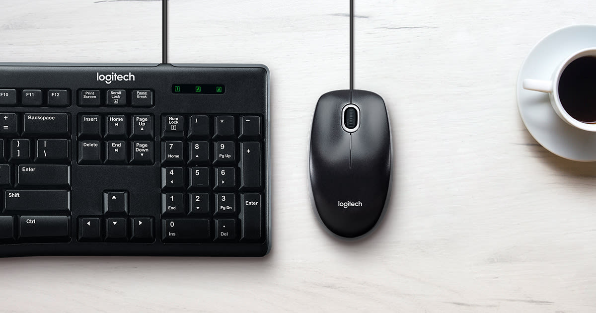 Logitech MK200 Media Corded Keyboard and Mouse Combo